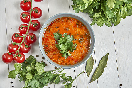 Суп харчо с мясными фрикадельками